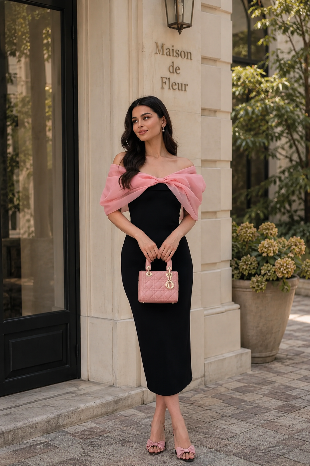 Alia Off Shoulder Midi Dress