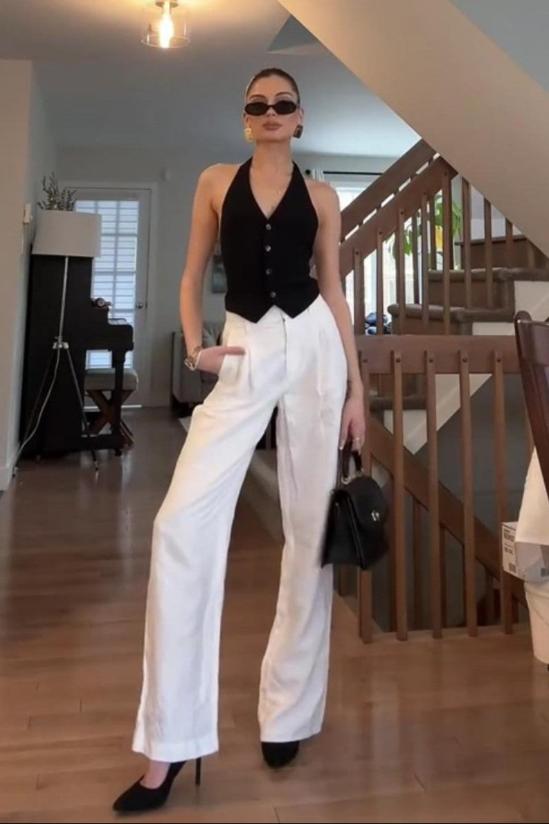 Black Waistcoat with White Pant