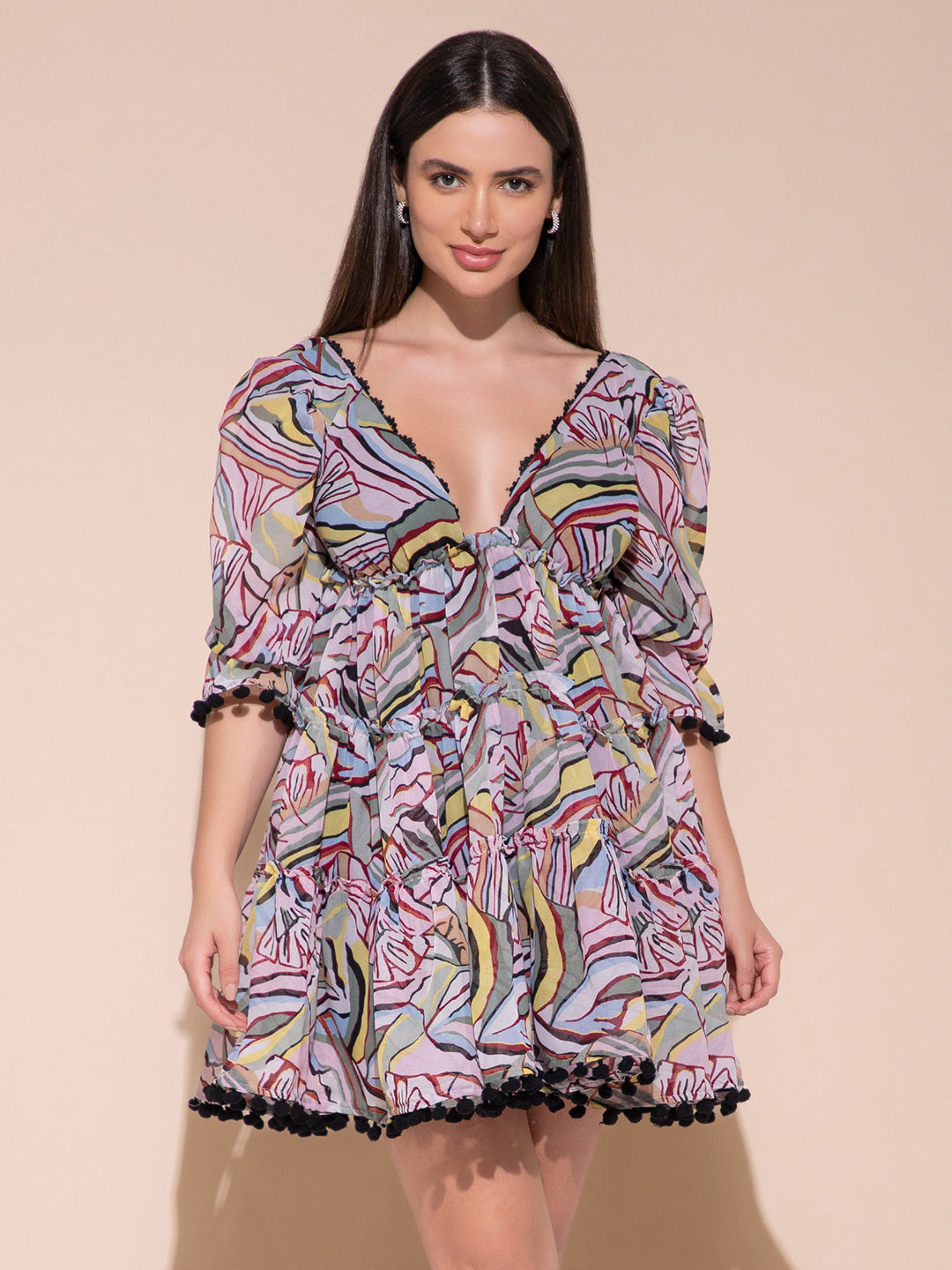 Pom Pom Frill Dress
