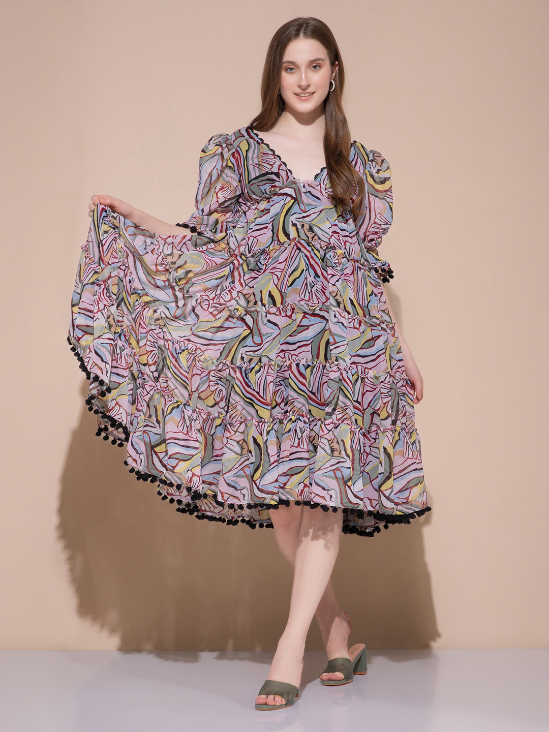 Pom Pom Frill Dress
