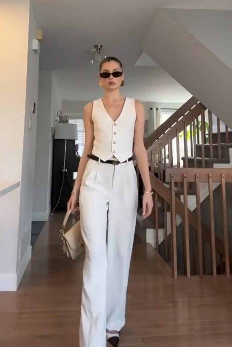 White Waistcoat With Pant Cord