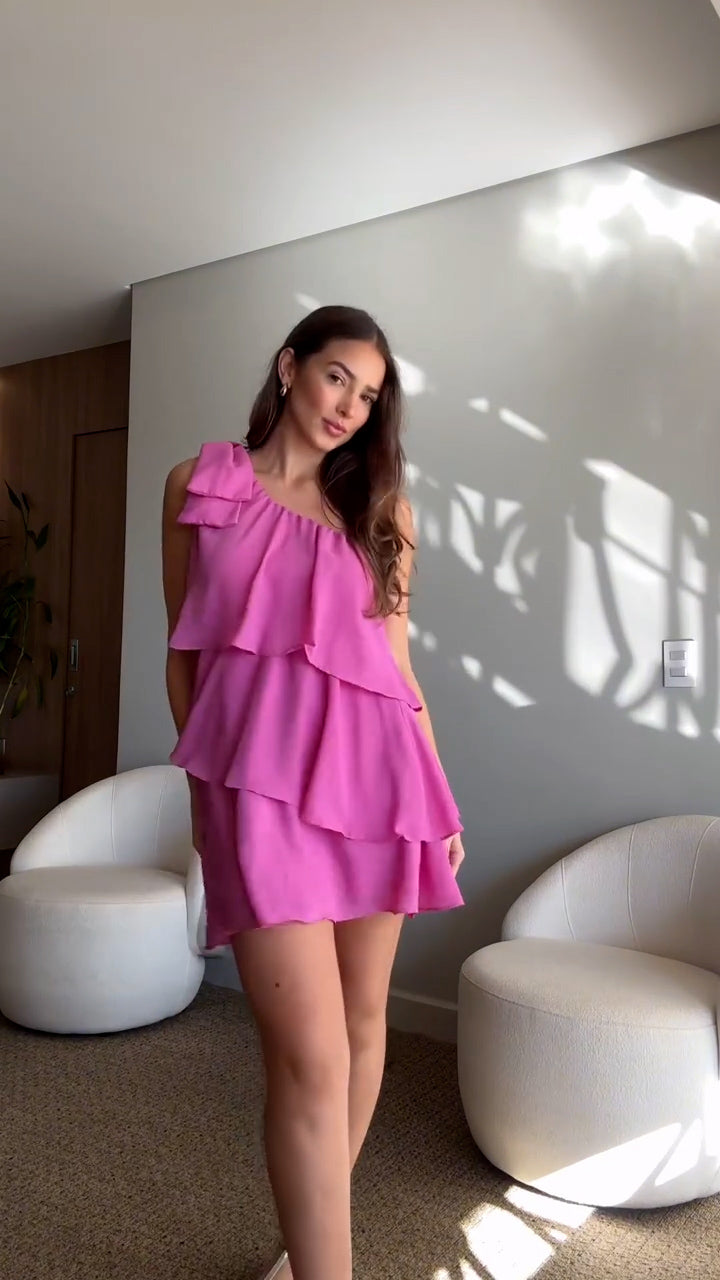 Pink Layered Short Dress