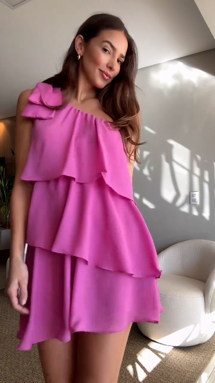 Pink Layered Short Dress