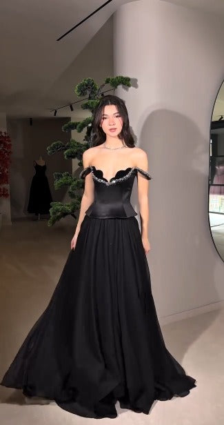 Regin Black Floor Length Dress