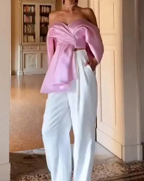 Satin pink top