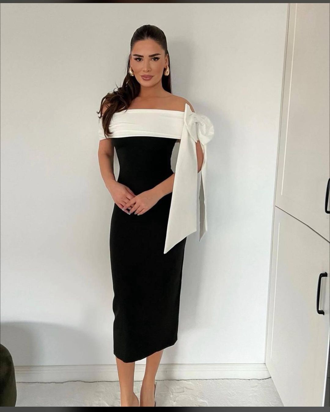 Victory Black Midi Dress