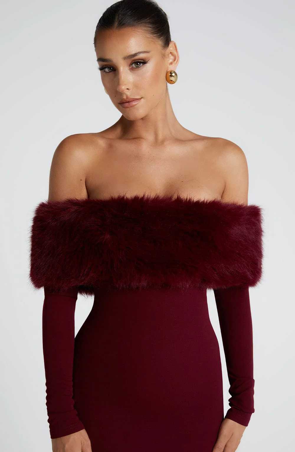Clog Wine Midi Dress