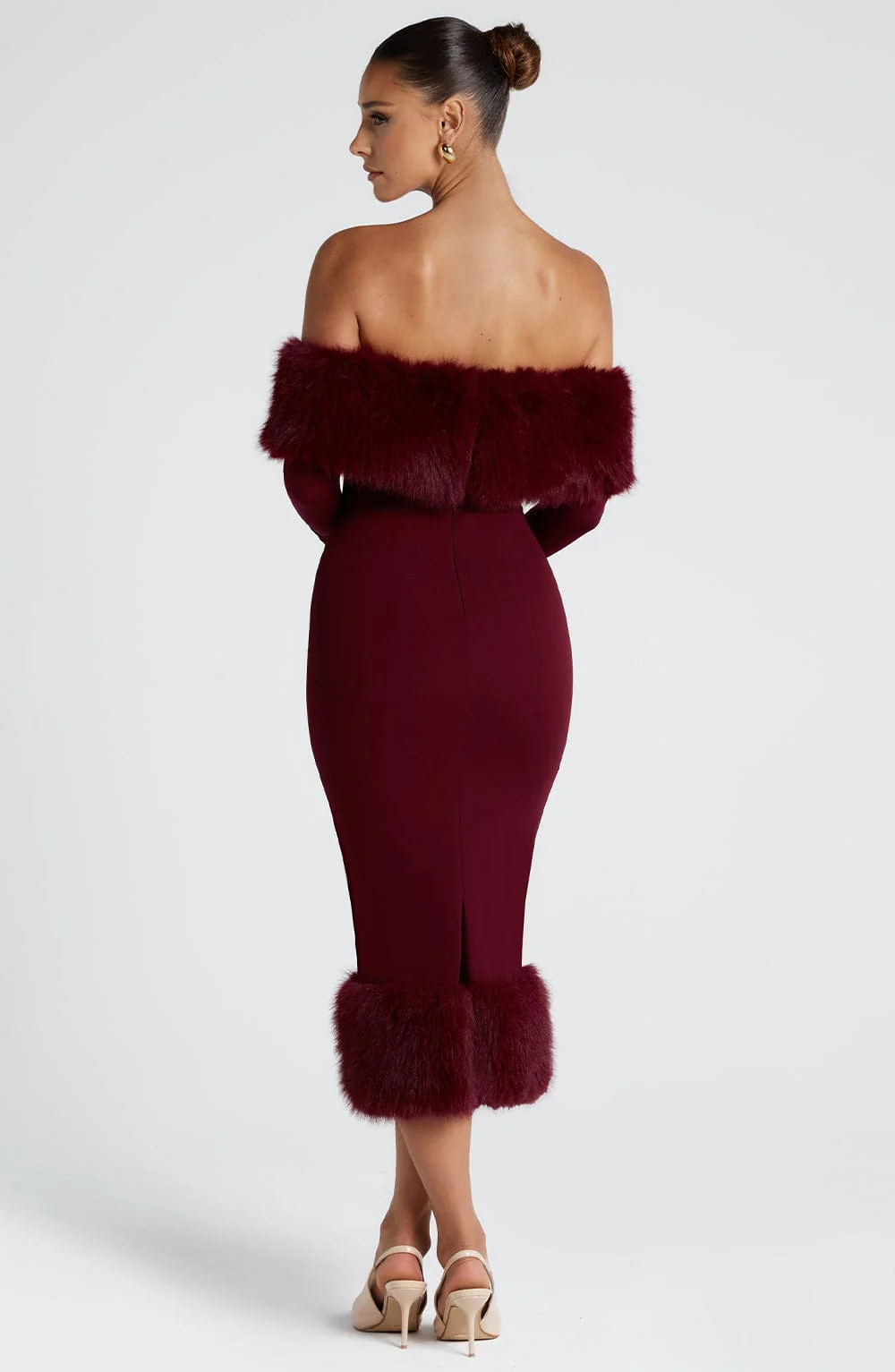 Clog Wine Midi Dress