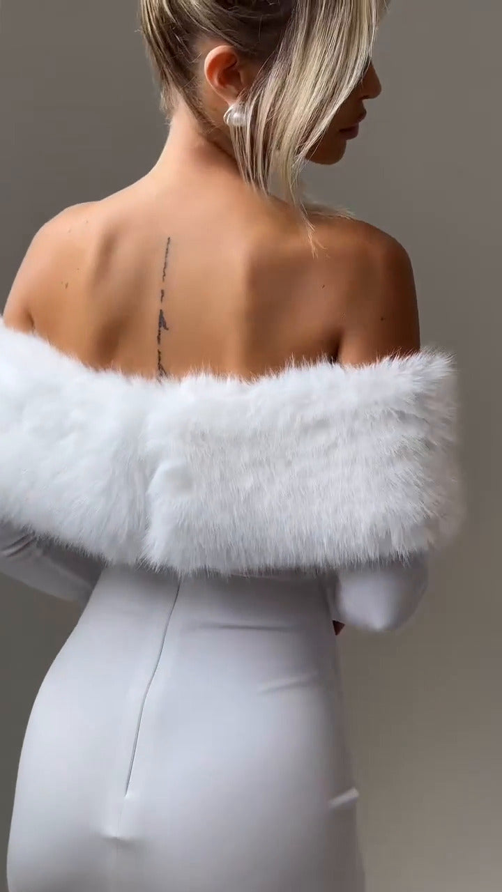 Clog White Midi Dress