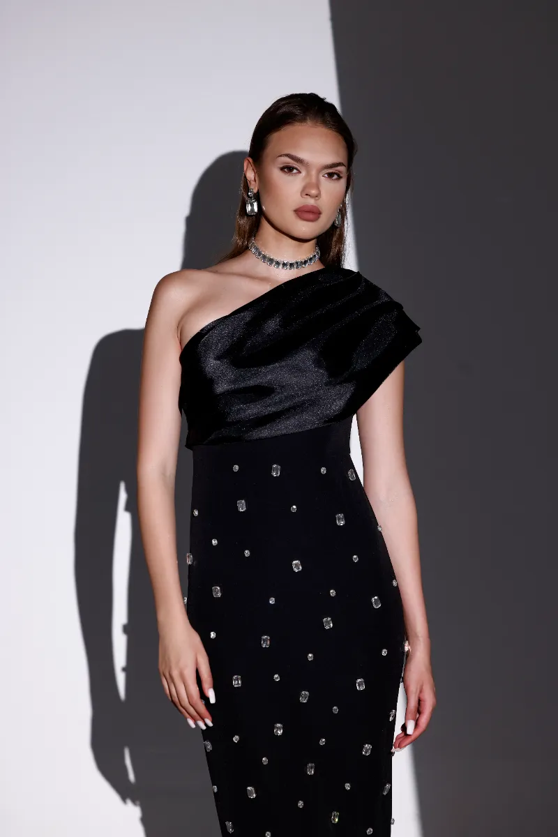 black stones for dress BLACK STONE COLLAR CAPE AND FULL DRESS | CULT MIA