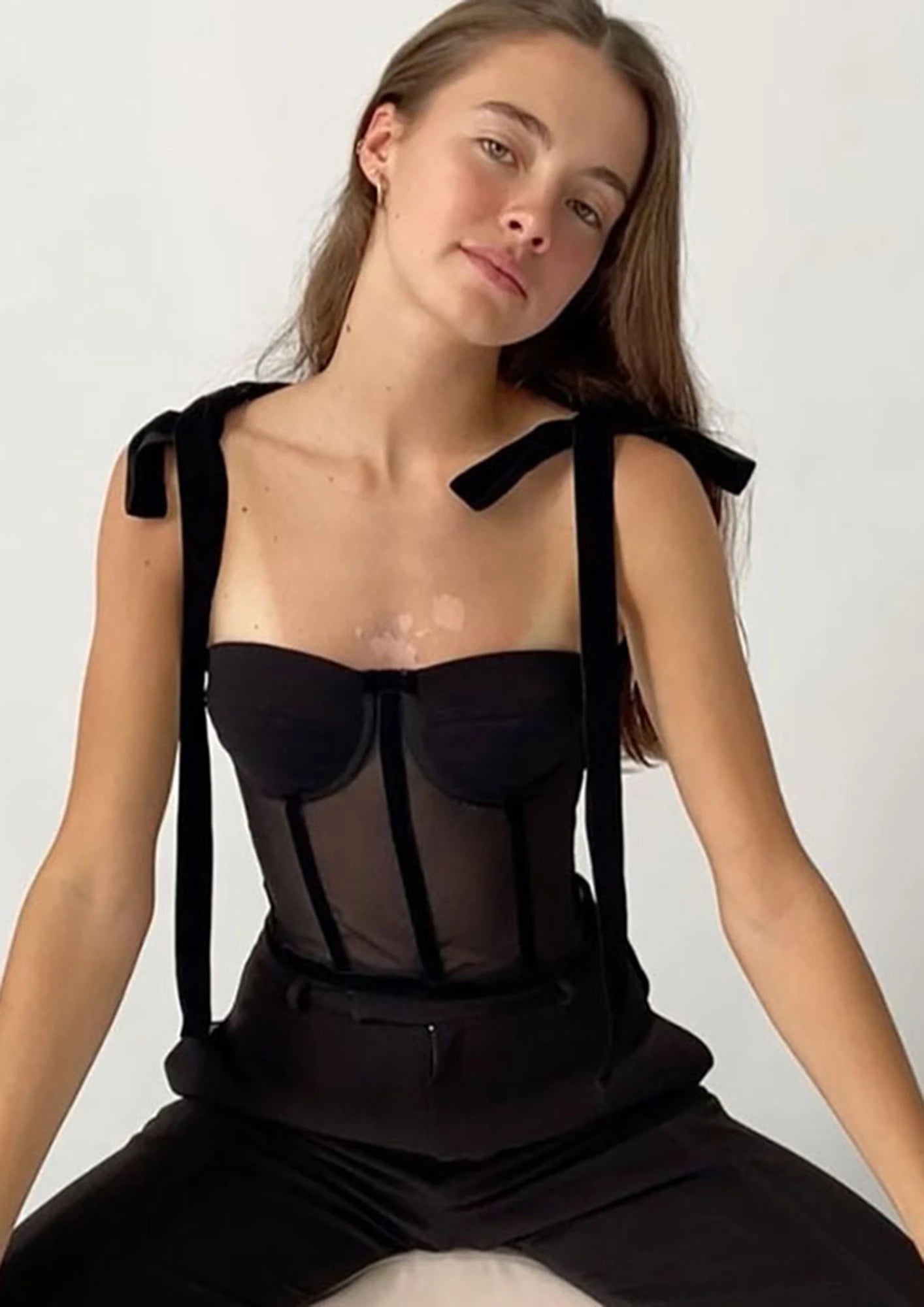black strapless corset top - Westo India