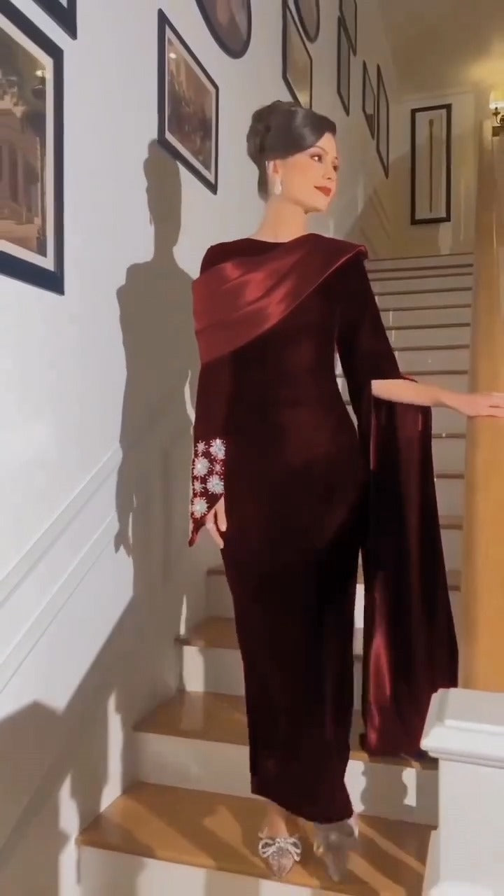 Midnight Wine Long Dress
