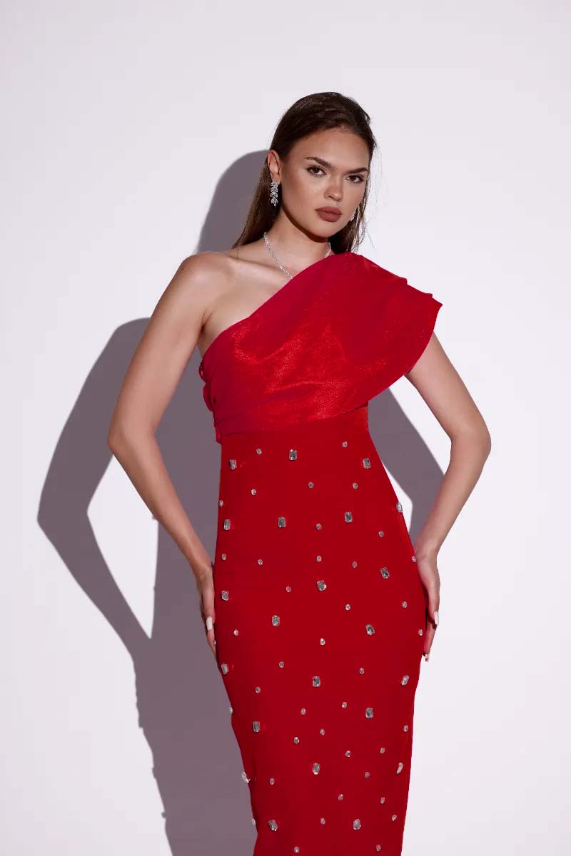 Leora Red Stone Dress