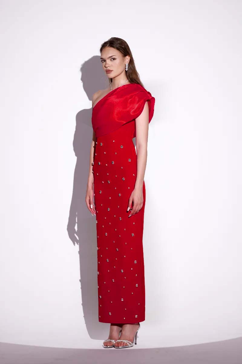 Leora Red Stone Dress