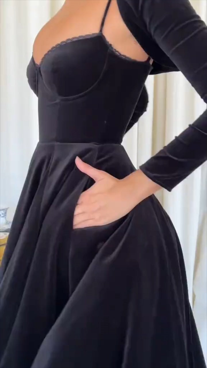 Scala Black Long Dress