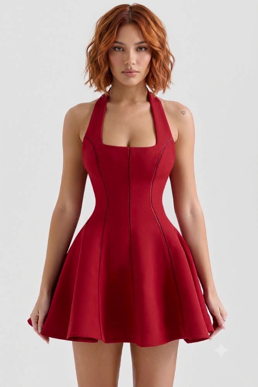 Tuba Short Halter Neck Dress