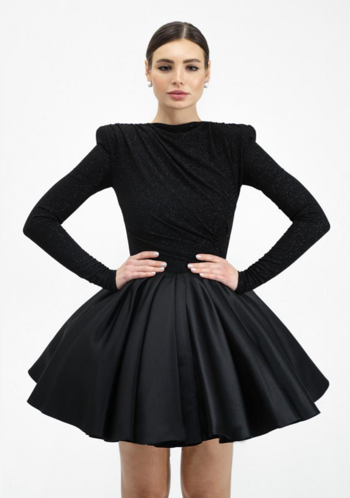 Shimmy Black Sparkle Dress