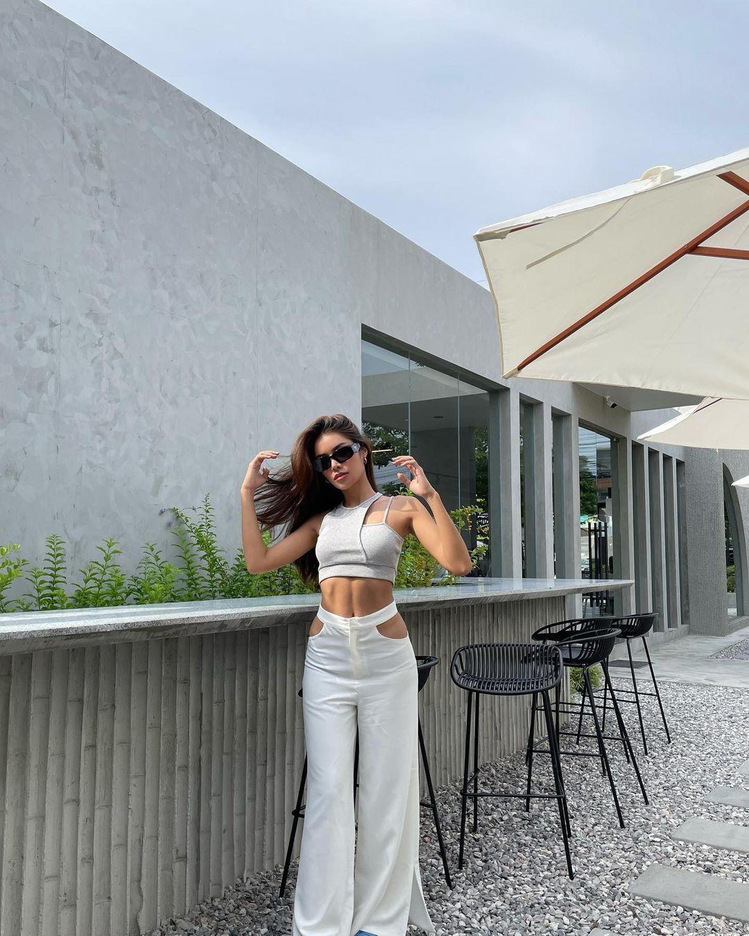 white crop top with pants - Westo India