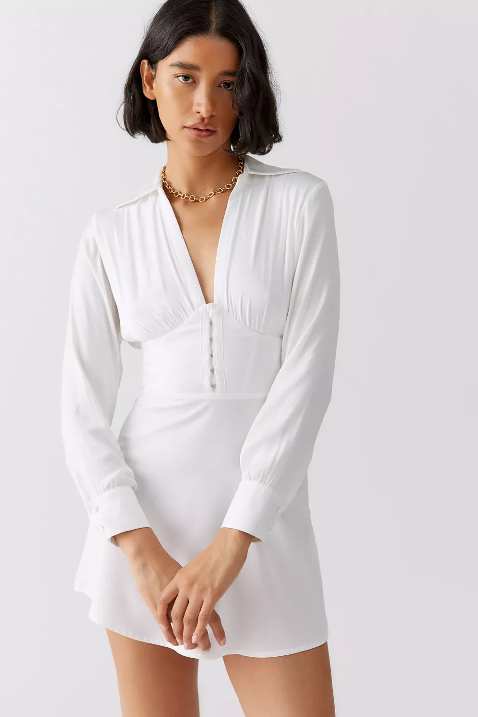 Shirt Dress White for women - Westo India